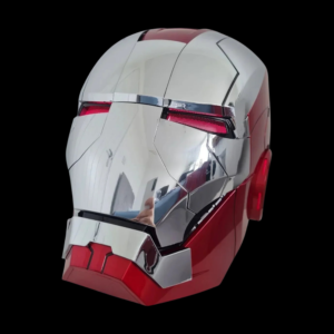Iron Man Mk5 Helmet (Silver & Red) – 1:1 Wearable Replica with Voice Control